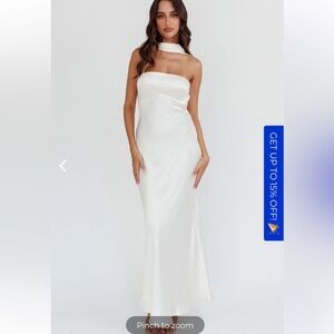 DAMSEL REVERSE HALTER MAXI DRESS OYSTER